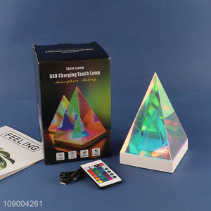 High Quality Acrylic Table <em>Lamp</em> Triangular Table <em>Light</em> RGB Led Night <em>Light</em> for Bedroom