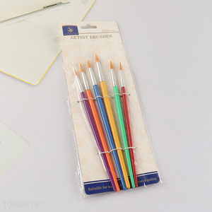 Good Quality 6PCS Nylon Bristle Artist Paint Brushes for Watercolor