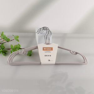 Good Quality 8PCS Plastic Coated Iron Clothes Hangers For Adults