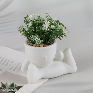 Best selling creative tabletop decoration artificial potted plants for home office