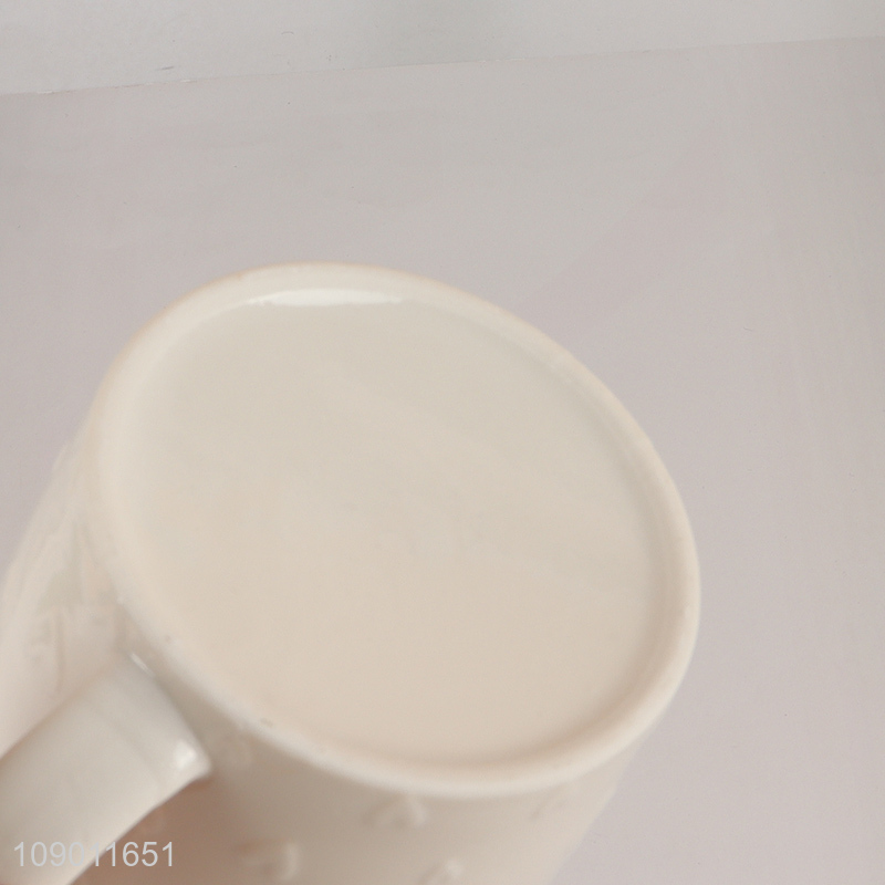 Most popular white ceramic water cup drinking cup with handle