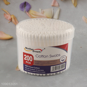 China Imports 200 Count Double-Tipped Cotton Swabs with Plastic Sticks