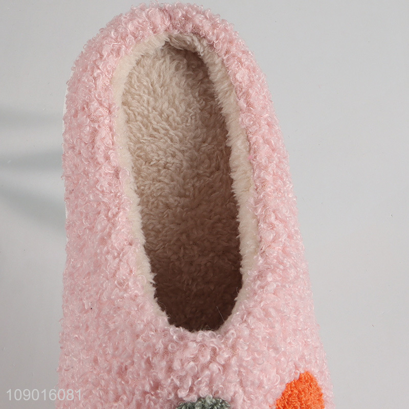 Hot selling pink non-slip warm thickened women slippers home slippers wholesale