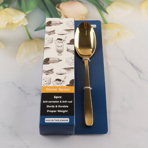 New Product 6PCS Titanium Gold Plating Stainless Steel Dinner Spoons Set