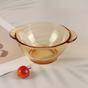 China supplier unbreakable glass dinnerware glass bowl with handle