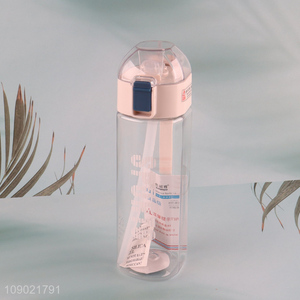 Online Wholesale 550ml Portable Reusable Plastic Water Bottle with Straw