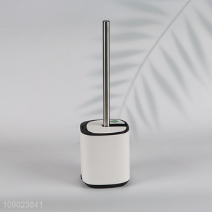 New arrival flip lid stainless steel handle toilet brush with holder