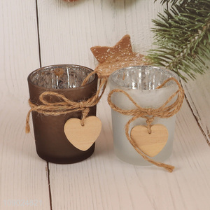 Yiwu market wedding party bar decorated glass scented candle cup candle holder