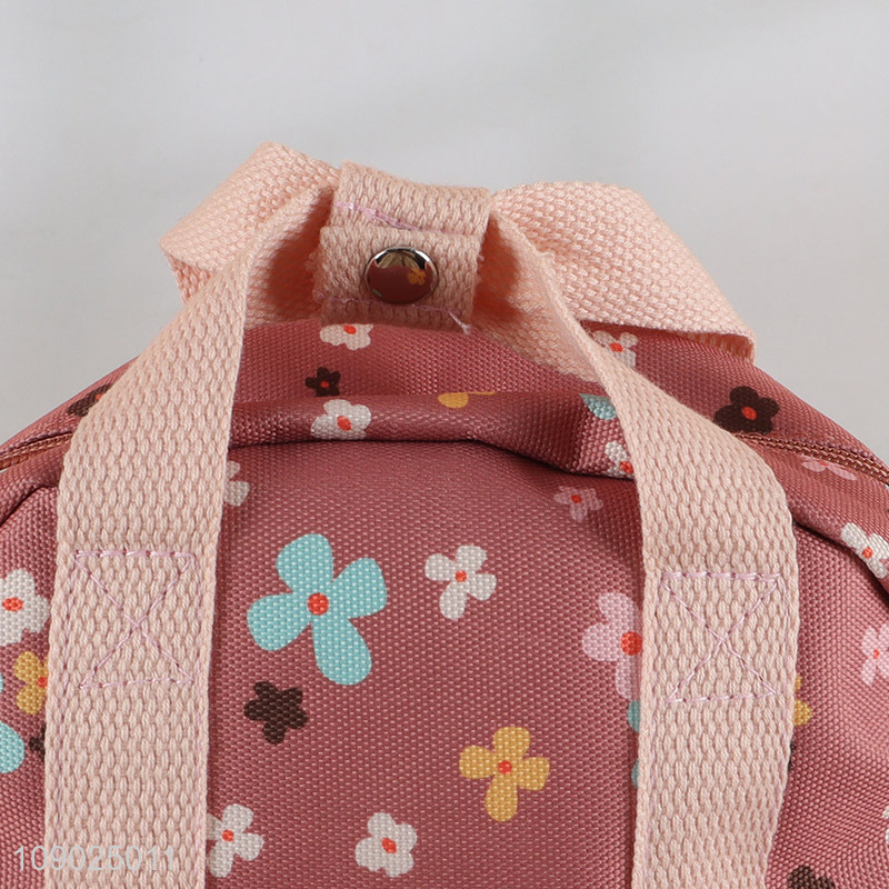 Factory supply flower pattern lightweight waterproof kids students school bag