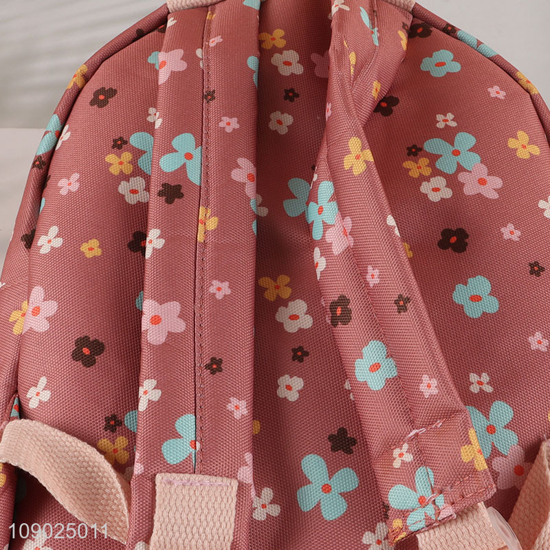 Factory supply flower pattern lightweight waterproof kids students school bag