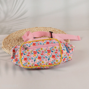 Factory wholesale flower pattern portable women chest pack belt bag waist bag