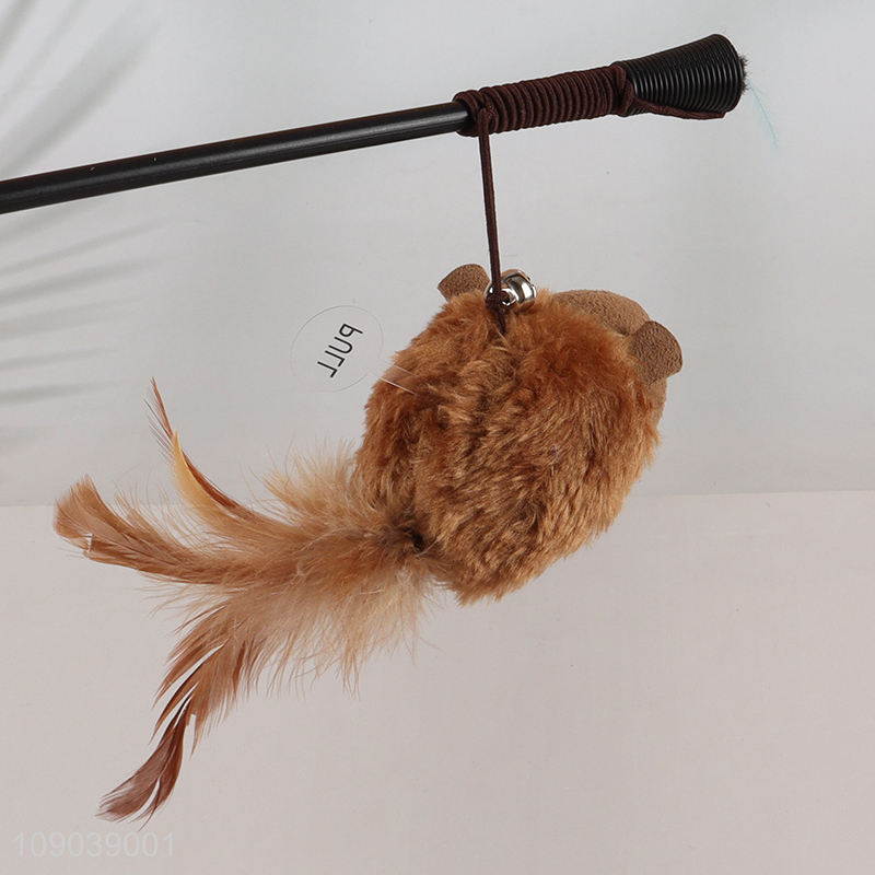Wholesale Interactive Kitten Cat Toy Cat Teaser Wand Toy with Mini Bell
