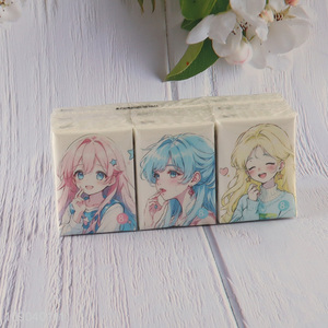 New arrival portable printed handkerchief tissue facial tissue mini pocket tissue