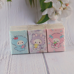 New product portable cartoon handkerchief tissue mini pocket tissue