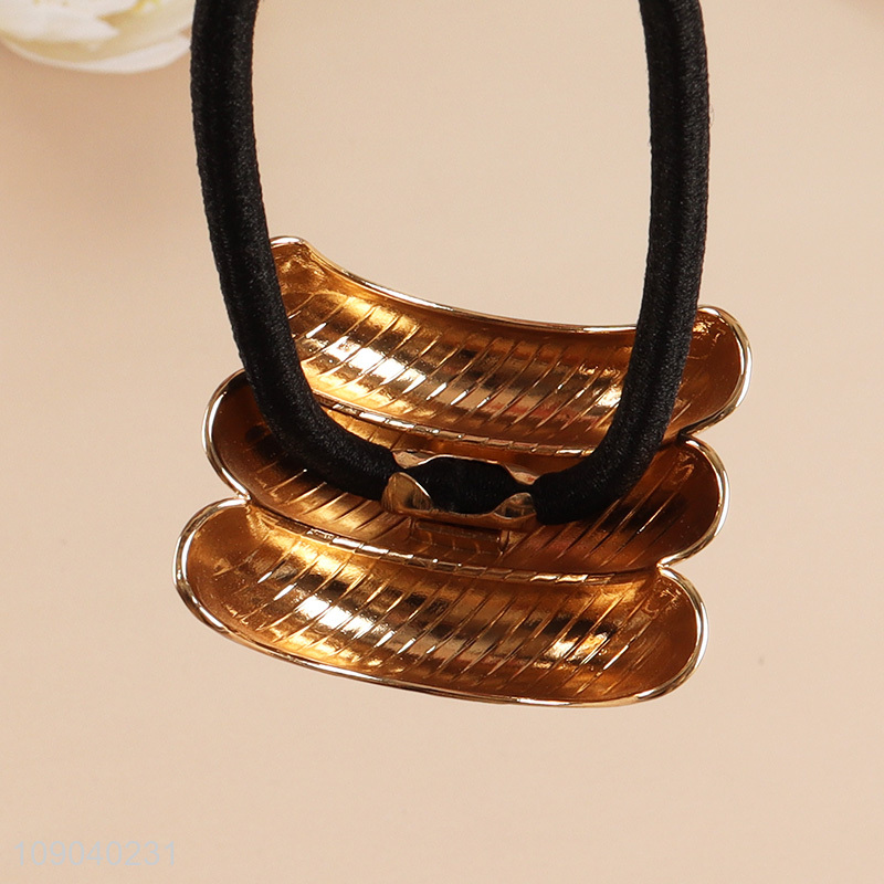 Online Wholesale Gold Hair Ties Stretchy Metal Hair Ties for Thick Hair