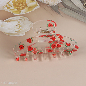 New Arrival Clear Non-Slip Hair Clips Fruit Pattern Hair Claw Clips