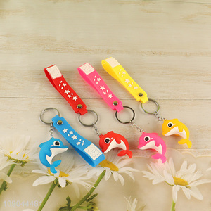 New product multicolor cartoon dolphin pendant silicone keychain for gifts