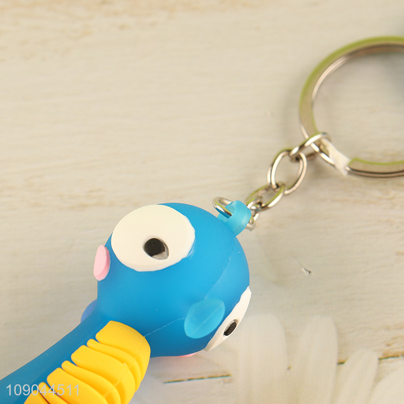 Good quality cartoon animal series silicone children keychain for gifts