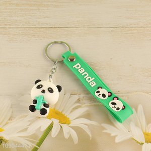 Latest products cartoon panda pendant silicone portable keychain