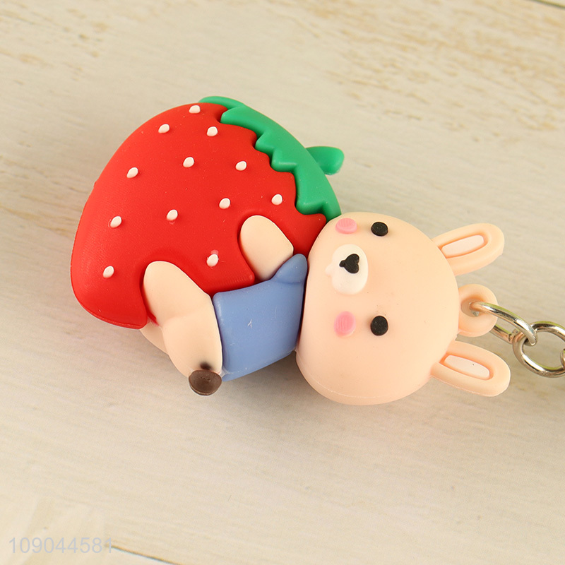 Online wholesale cartoon rabbit pendant silicone kids cute keychain