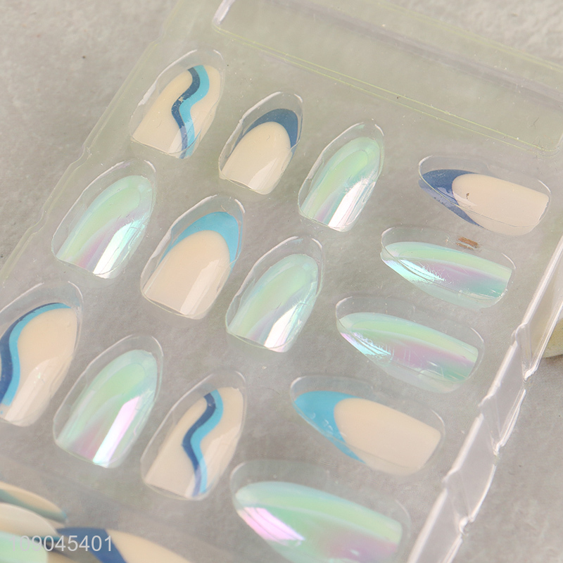 Top products 24pcs nail art decoration fake nail press-on nail set