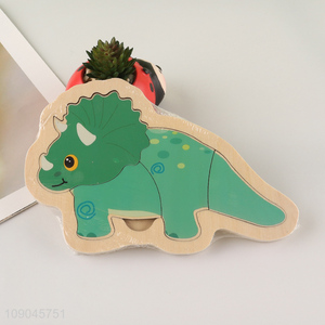 Latest products wooden cartoon dinosaur puzzle toys jigsaw toys educational toys