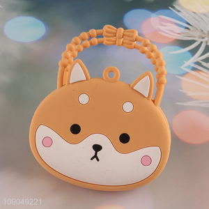 Best sale portable cartoon puppy silicone pocket coin purse wholesale