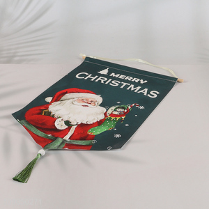 Top products Santa Claus pattern yard flag hanging flag for Christmas decoration