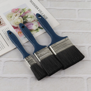 Good Quality 1 2 3 4 Inch Pig Bristle Plastic Handle <em>Paint</em> <em>Brush</em> Flat Paintbrush