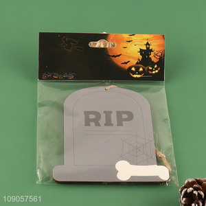 Good Quality Halloween Wooden Hanging Decorations Wooden RIP Tombstones Ornaments