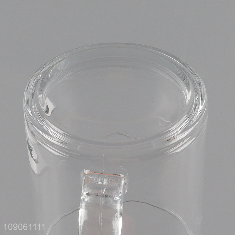 Good sale unbreakable glass clear water cup drinking cup with handle