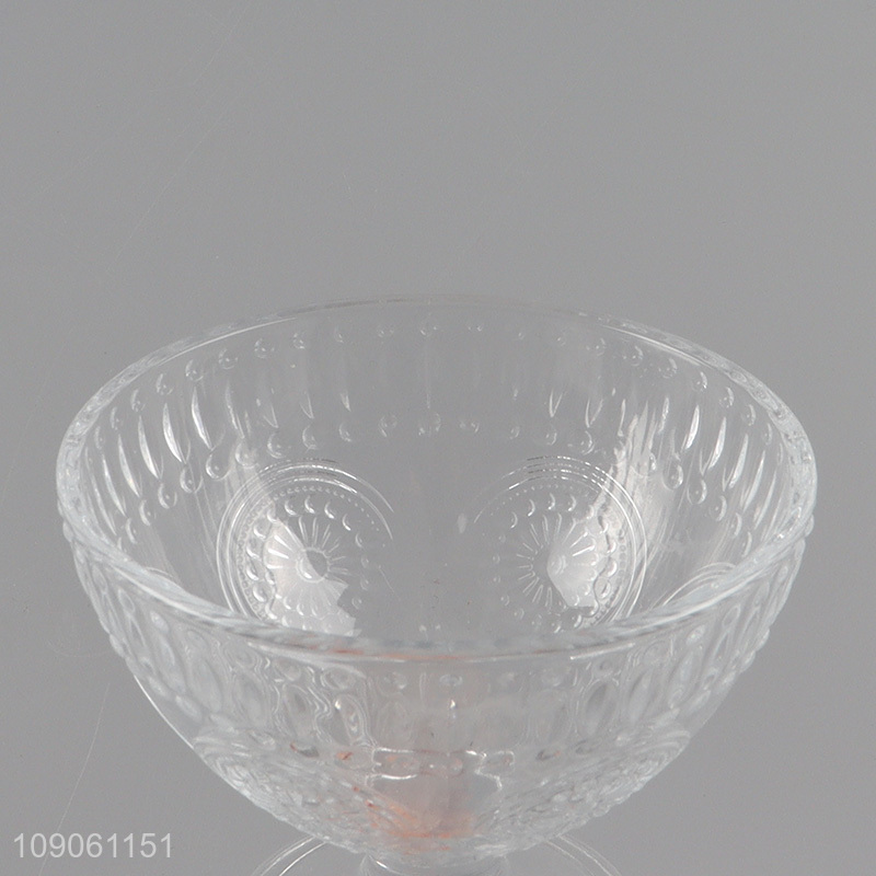 Hot products embossed glass ice cream cup dessert cup for sale