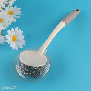 Wholesale Steel Wool Scrubber Pot Scrub Brush Dish Brush with Long Handle