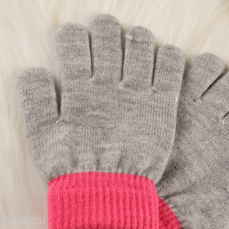 Good Quality Kids Winter Gloves Knitted Gloves for Camping Running