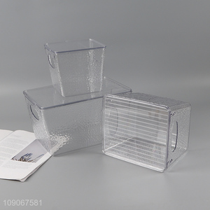 China supplier clear plastic storage box storage bin with lid&handle