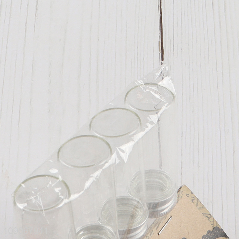 Popular products 4pcs transparent glass test tubes set empty bottle set