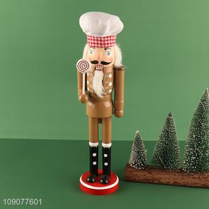 Yiwu market tabletop decoration wooden nutcracker soldier ornament for christmas
