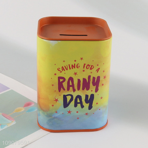 China factory tinplate <em>money</em> <em>box</em> saving <em>money</em> bank for children