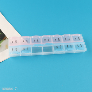 Top selling 14compartment portable travel plastic <em>pill</em> <em>box</em> medicine <em>box</em>