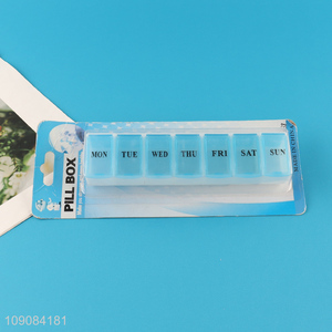 Hot selling portable travel plastic weekly <em>pill</em> <em>box</em> medicine <em>box</em>