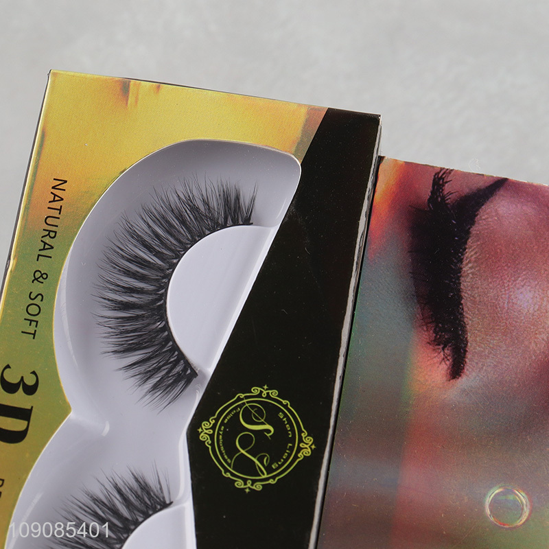 Yiwu market professional natural soft 3d false  eyelash for sale