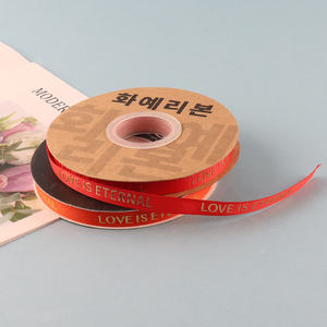 New Arrival 1cm*38 Yards Letter Print Grosgrain <em>Ribbon</em> for Girft Wrapping Bow Making
