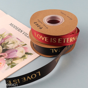 Wholesale 2.5cm Letter Print Grosgrain <em>Ribbon</em> Gift Wrapping <em>Ribbon</em> for Flower Cake