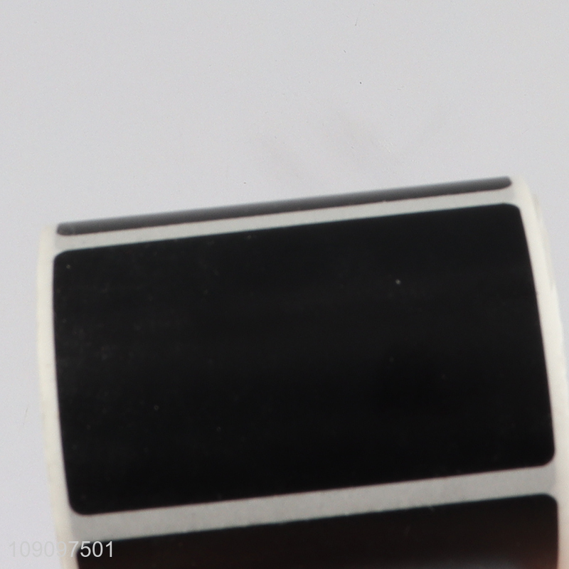 Good sale black rectangle self-adhesive label paper sticker