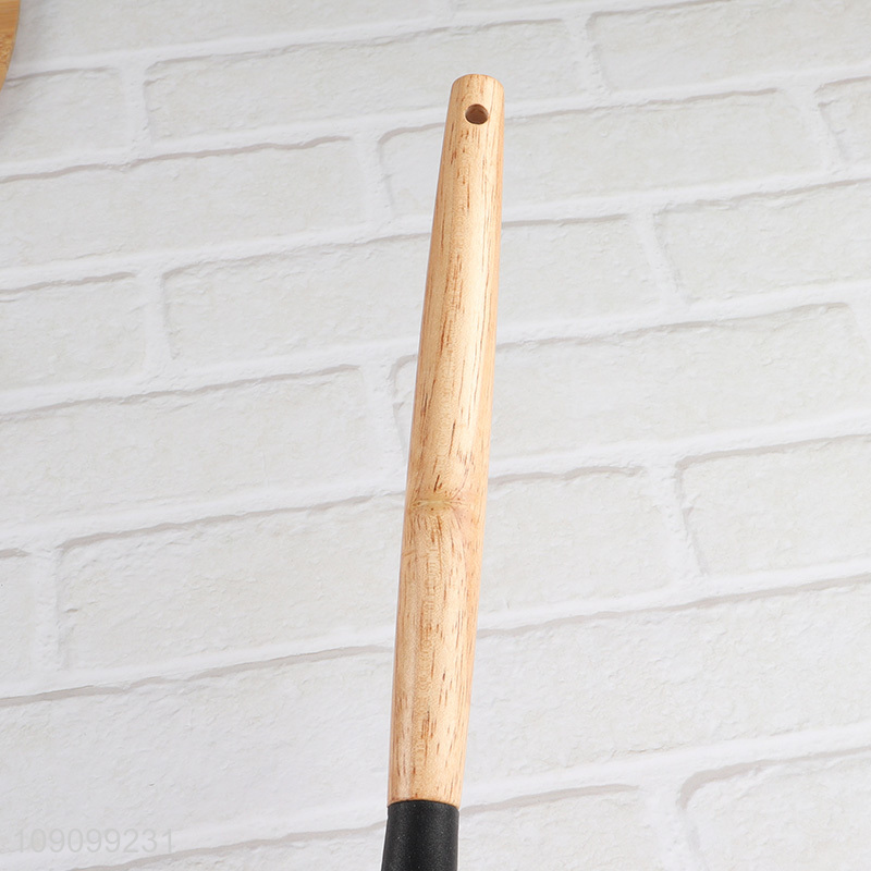 New arrival silicone kitchen utensil spaghetti spatula with wooden handle