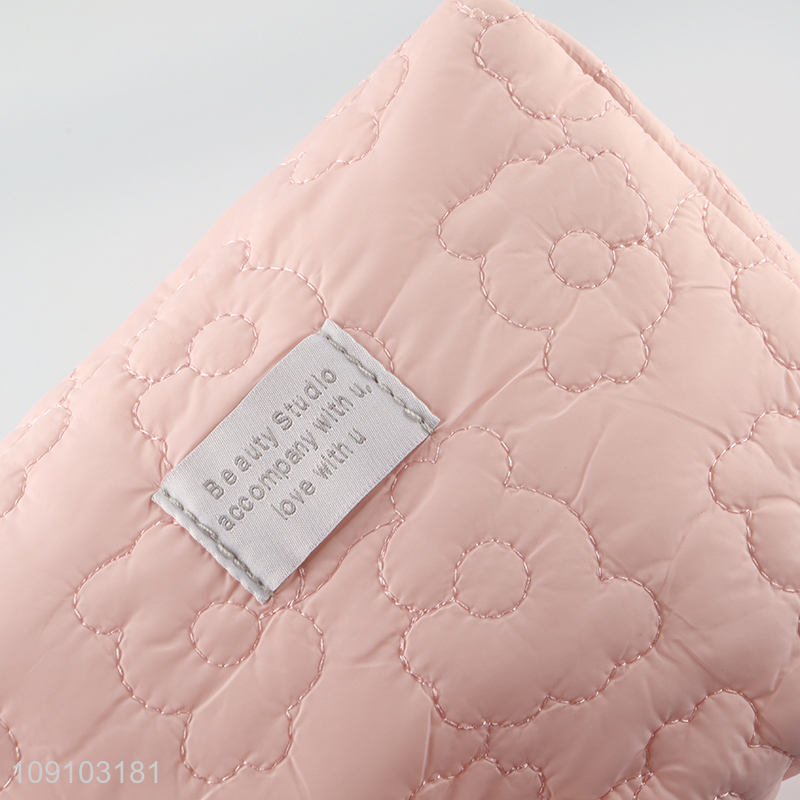 High Quality Quilted Makeup Bag Travel Toiletry Bag with Zipper