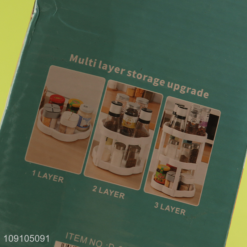 China Imports 3-Tier 360° Rotating Plastic Storage Rack Kitchen Spice Rack