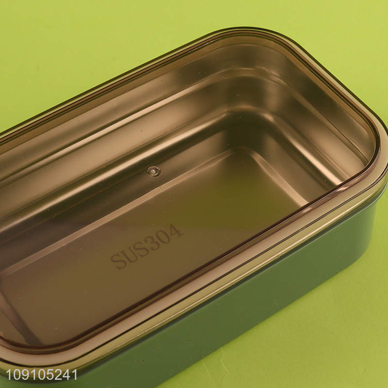 New Product 2-Layer Leakproof Stainless Steel Bento Lunch Box with Spoon & Fork