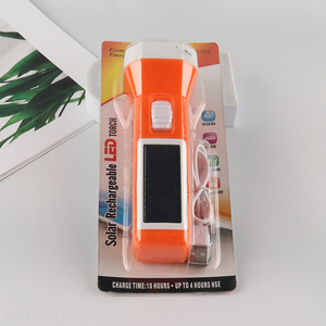 Good Quality Solar Rechargeable Led Torch Light Outdoor Led <em>Flashlight</em>