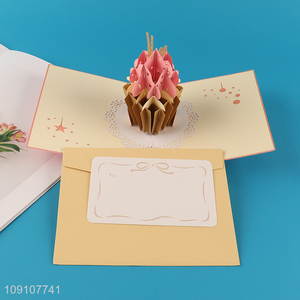 New Arrival 3D Greeting Card Cupcake Pop Up Card for Birthday